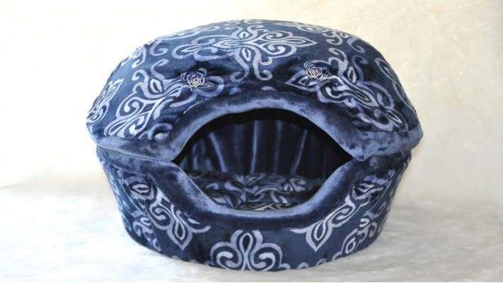 Coussin Coquille , motif bleu (moyen)